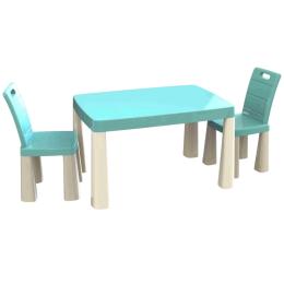 Дитячий стіл та два стільці Doloni 10105-01 Turquoise пластиковий