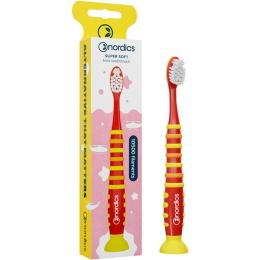 Зубна щітка Nordics Kids Rocket 10500 Ультрамяка Від 4 років Червона з жовтим (3800500324784)