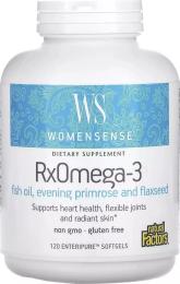 Рибячий жир та омега Natural Factors (NFS-04913) Омега-3 для жінок, WomenSense, RxOmega-3, 120 гелевих капсул