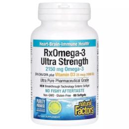 Рибячий жир та омега Natural Factors (NFS-35489) RxOmega-3 Ultra Strength with Vitamin D3 2150 mg