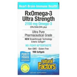 Рибячий жир та омега Natural Factors (NFS-35493) RxOmega-3 Ultra Strength 2150 mg 150 гелевих капсул