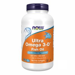 Рибячий жир та омега Now Foods Ultra Omega 3-D Fish Oil - 180 Fish Softgels (2022-10-0410)