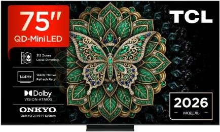 Телевізор TCL 75C6K PRO Black 75
