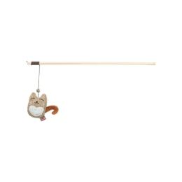 Іграшка для тварини Trixie (45677) Beige для котів Вудочка з котиком котяча мята плюш/дерево 38 см