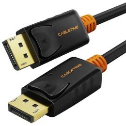 Відео-кабель Cabletime DisplayPort (тато)  -  DisplayPort (тато) V 1.2, 1 м Black (CD21H)