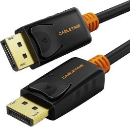 Відео-кабель Cabletime DisplayPort (тато)  -  DisplayPort (тато) V 1.2, 3 м Black (CD21N)