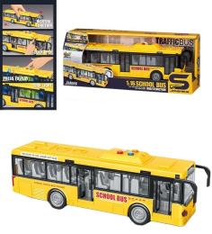 Іграшкова техніка DIY Toys Автобус шкільний інерційний зі світл та звук ефектами, відчиняються двері