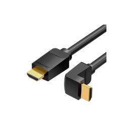 Відео-кабель Vention HDMI (тато)  -  HDMI (тато) 90 corner V 2.0, 3 м Black (AARBI)