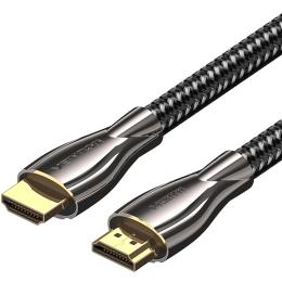 Відео-кабель Vention HDMI (тато)  -  HDMI (тато), 1 м, V2.0, 4K 60Гц, braided, Zinc Alloy Black (ALMBF)