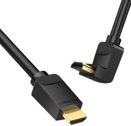 Відео-кабель Vention HDMI (тато)  -  HDMI (тато), 2 м, V2.0, 4K 60Гц, corner 90, PVC Black (AARBH)