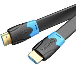 Відео-кабель Vention HDMI (тато)  -  HDMI (тато), 5 м, V2.0, 4K 60Гц, PVC Flat Design Black (AAKBJ)