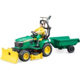Іграшкова техніка Bruder Садовий трактор John Deere з причепом та фігуркою садівника 1: 16 (62104)