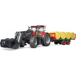 Іграшкова техніка Bruder Трактор Case IH Optum 300CVX із причепом для тюків 1: 16 (03198)
