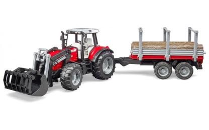 Іграшкова техніка Bruder Трактор Massey Ferguson із причепом 1: 16 (02046)