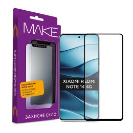 Захисне скло Make Glass для Xiaomi Redmi Note 14 4G Black