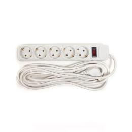 Мережевий фільтр PowerPlant JY-1056/5 White 220V, 5 м, 5 розеток
