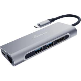 USB-хаб MediaRange USB Type-C 7-in-1 Multiport Hub Silver (MRCS510)