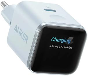 Адаптер живлення для телефона Anker Nano Charger 45W with Smart Display Misty Blue (A121D331, A121DG31)