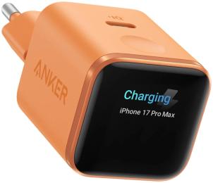 Адаптер живлення для телефона Anker Nano Charger 45W with Smart Display Orange (A121D3O1, A121DGO1)