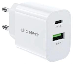 Адаптер живлення для телефона Choetech PowiX USB-A/USB-C PD 30W White (PD9009-EU-WH)