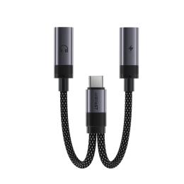 Перехідник Acefast J14 USB-C 2-in-1 charging audio adapter Black