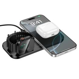 Бездротовий зарядний пристрій Hoco CW65 North 3-in-1 desktop wireless fast charger Black