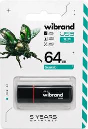Флеш память Wibrand USB 3.2 Gen 1 Scarab 64Gb Black (WI3.2/SC64P11B)