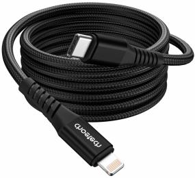 Дата-кабель Choetech PowerSync Nylon Cable USB-C to Lightning 1m Black (XCL-1030-BK)