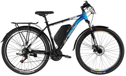Велосипед SPACE з електроприводом 29 AL ePHAETON DD FR рама-20 48 B 17.5 А * г 500 Вт 2026 Black Blue (ELB-SP-29-006)