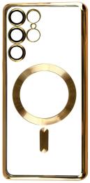 Чохол-накладка Fibra Chrome MagSafe case для Samsung Galaxy S25 Ultra Gold (111621-3)