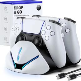 Зарядна станція для геймпада Infinity PS5 Drop Go White