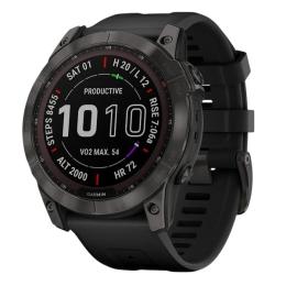 Смарт-годинник Garmin Fenix 7X Sapphire Solar Carbon Gray DLC Titanium with Black Band (Вживаний)