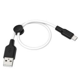 Дата-кабель Hoco X21 Plus USB Type-A (тато) - MicroUSB (тато), 0.25m Black White