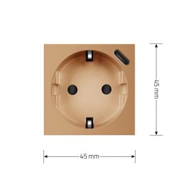 Розетка LIVOLO VL-FCTF16A.UC18W-2APS23 Gold
