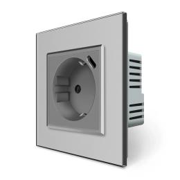 Розетка LIVOLO VL-C7CTF16A.UC18W-2IP Gray