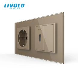 Розетка LIVOLO VL-C7FCTC16A/FCHD/FCMB-4AP Gold