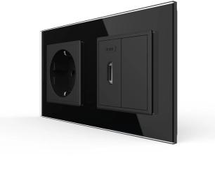 Розетка LIVOLO VL-C7FCTC16A/FCHD/FCMB-4BP Black