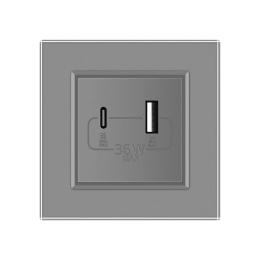 Розетка LIVOLO VL-FCUA18W.UC18W-2IPS24 Gray