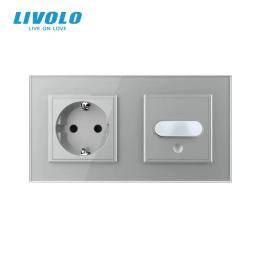 Розетка LIVOLO VL-C7FCTC16A/FCU-4IP Gray