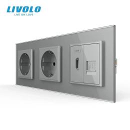Розетка LIVOLO VL-C7FCTC16A/FCHD/FCCP-6IP Gray
