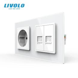 Розетка LIVOLO VL-C7FCTC16A/FCUA/FCCP-4WP White