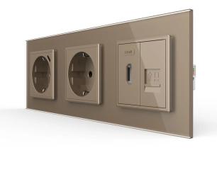 Розетка LIVOLO VL-C7FCTC16A/CTF16A.UC18W/FCHD/FCCP-6AP Gold