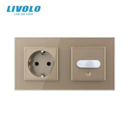 Розетка LIVOLO VL-C7FCTC16A-4AP Gold