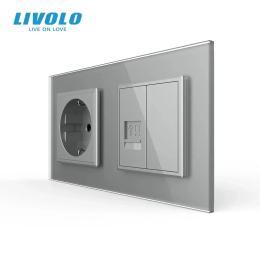 Розетка LIVOLO VL-C7FCTC16A-4IS05 Gray
