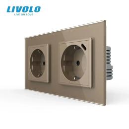 Розетка LIVOLO VL-C7FCTC16A/CTF16A.UC18W-4AP Gold