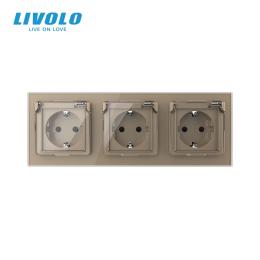 Розетка LIVOLO VL-C7FCTC16A/XW001-6AP Gold
