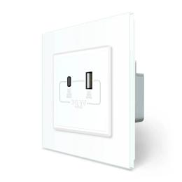 Розетка LIVOLO VL-C7FCUA18W.UC18W-2WS06 Matte White