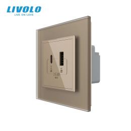 Розетка LIVOLO VL-C7FCUA18W.UC18W-2AS06 Gold Matte