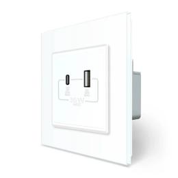 Розетка LIVOLO VL-C7FCUA18W.UC18W-2WP White