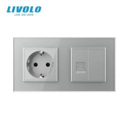 Розетка LIVOLO VL-C7FCTC16A/FCCP/FCMB-4IS05 Gray